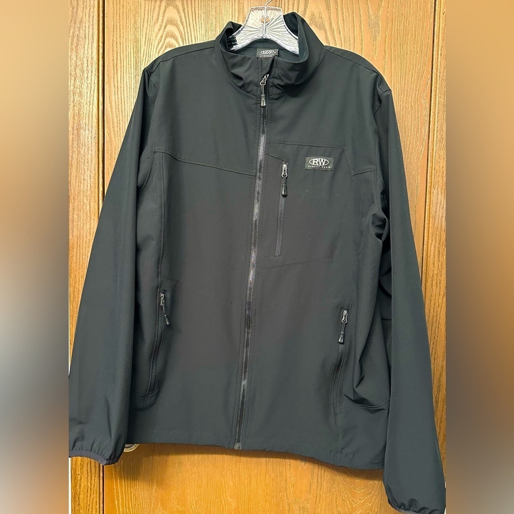 RW Rugged‎ Wear® Men's Black Performance Jacket Zippers Pockets Size Large